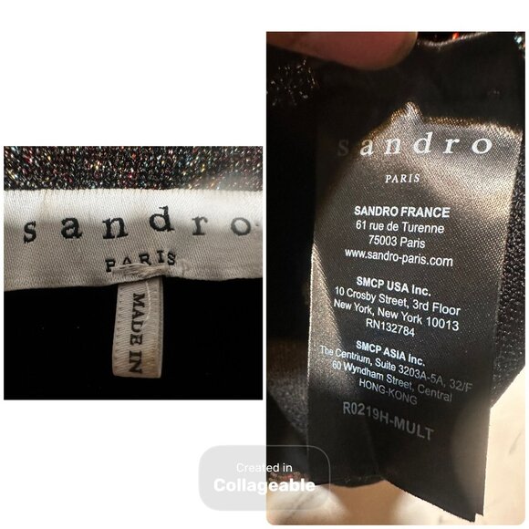 Sandro Riva Multicolored Metallic Mini Dress Women 1 Small Sparkles Party Preppy - Picture 4 of 10